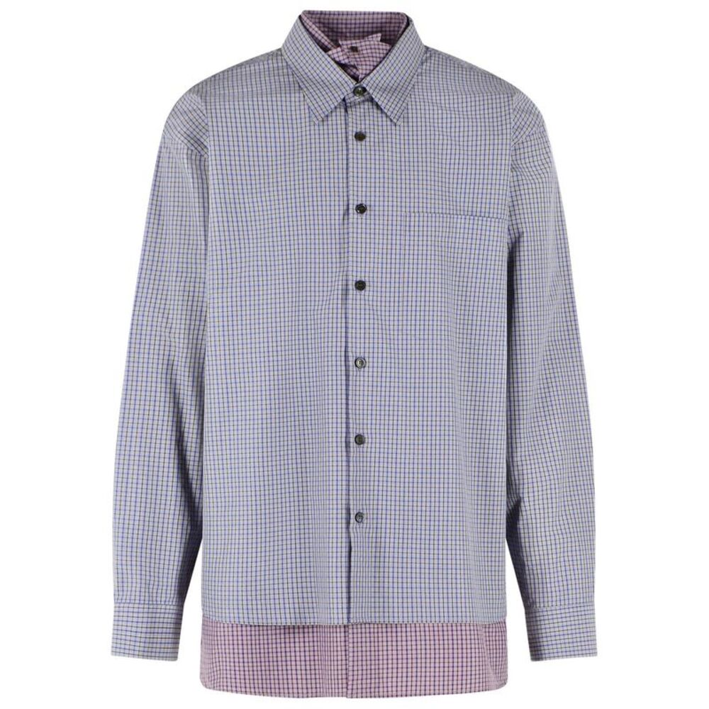 Dries Van Noten Navy Cotton Shirt Men
